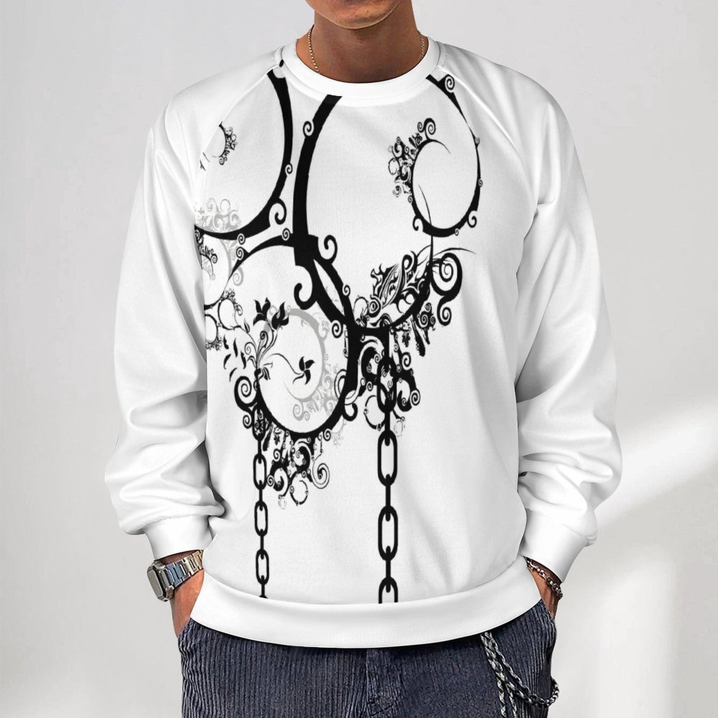 280gsm Men's Crewneck Sweatshirt Raglan A27H (All-Over Printing)