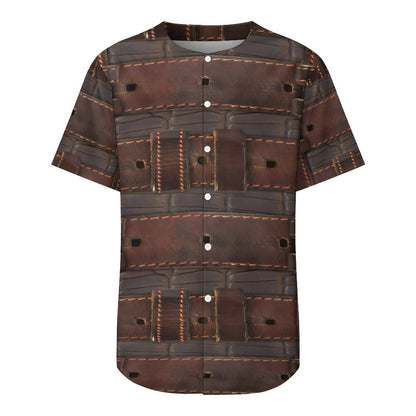 RUGGED LEATHER BUCKLE Print Collarless Shirt-XS-4XL