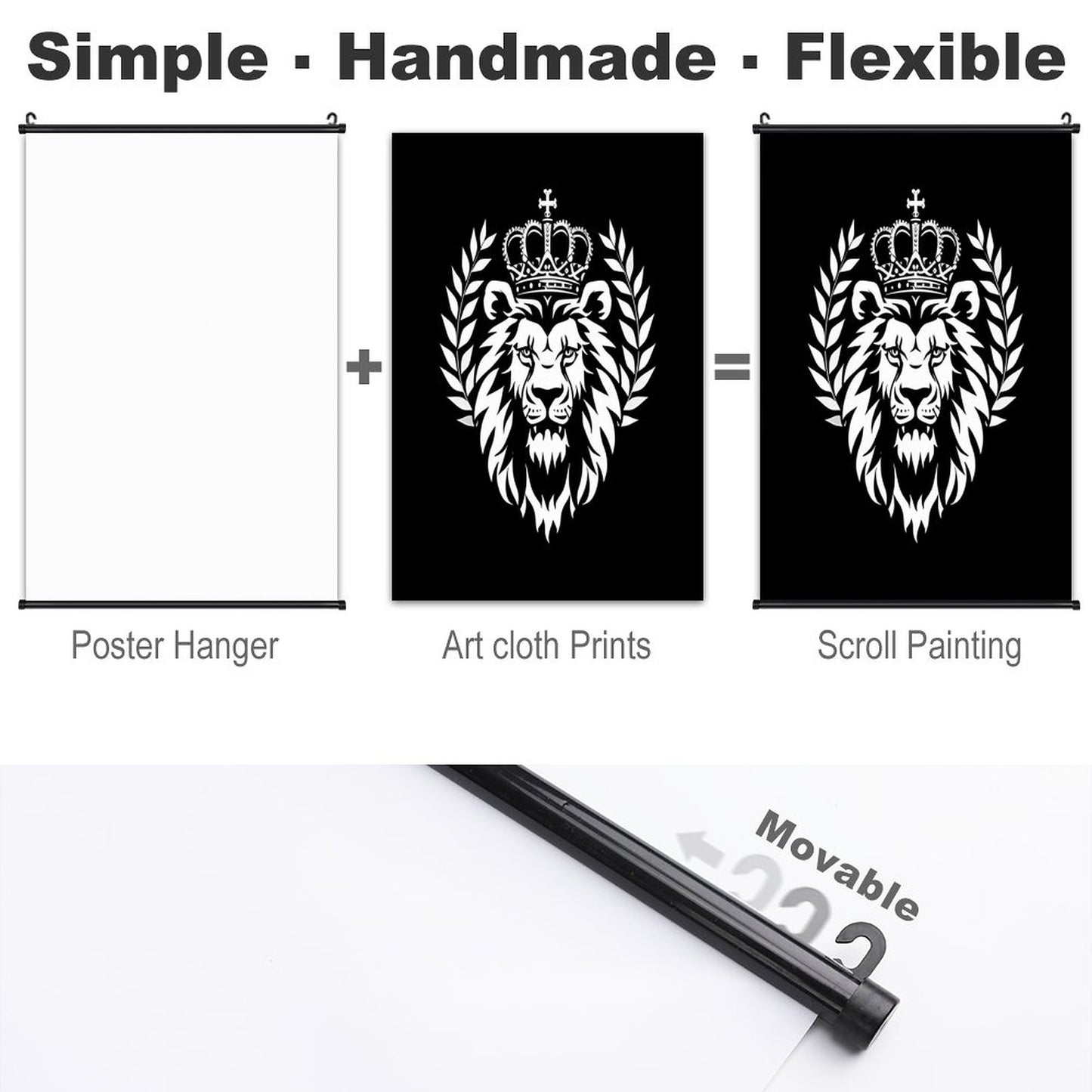 Canvas Hanging Poster with Scrolls-16"x24"/ 40x60cm-LION KING