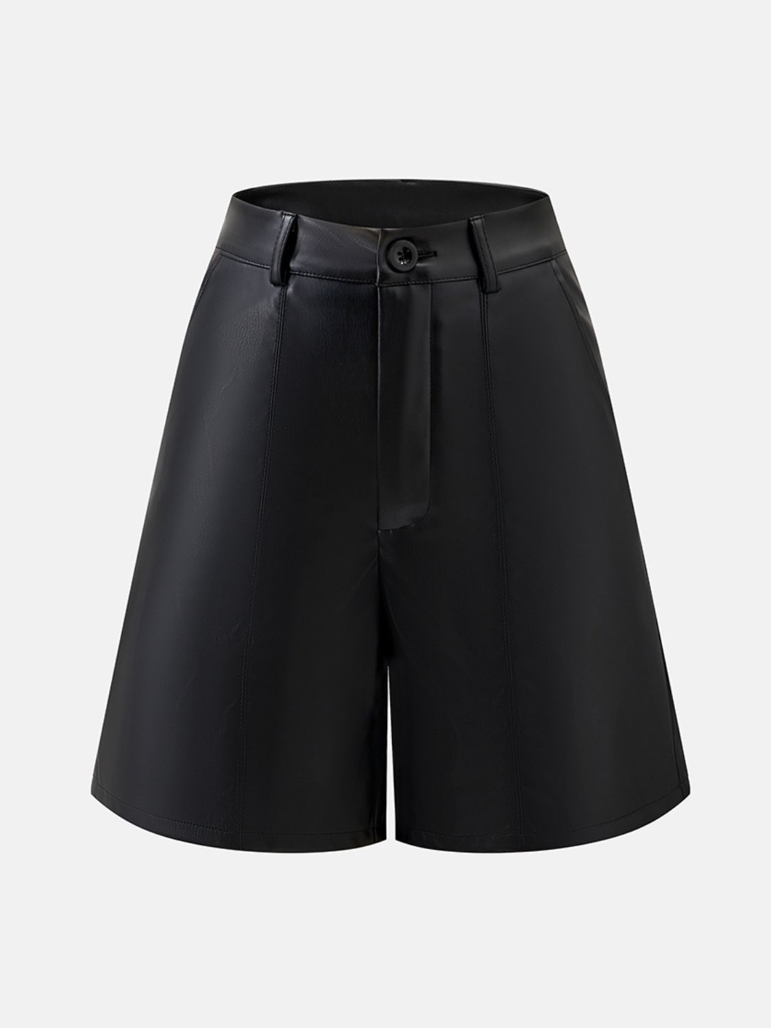 PU Leather High Rise Shorts (black/brown/burgundy)-SMALL-XL