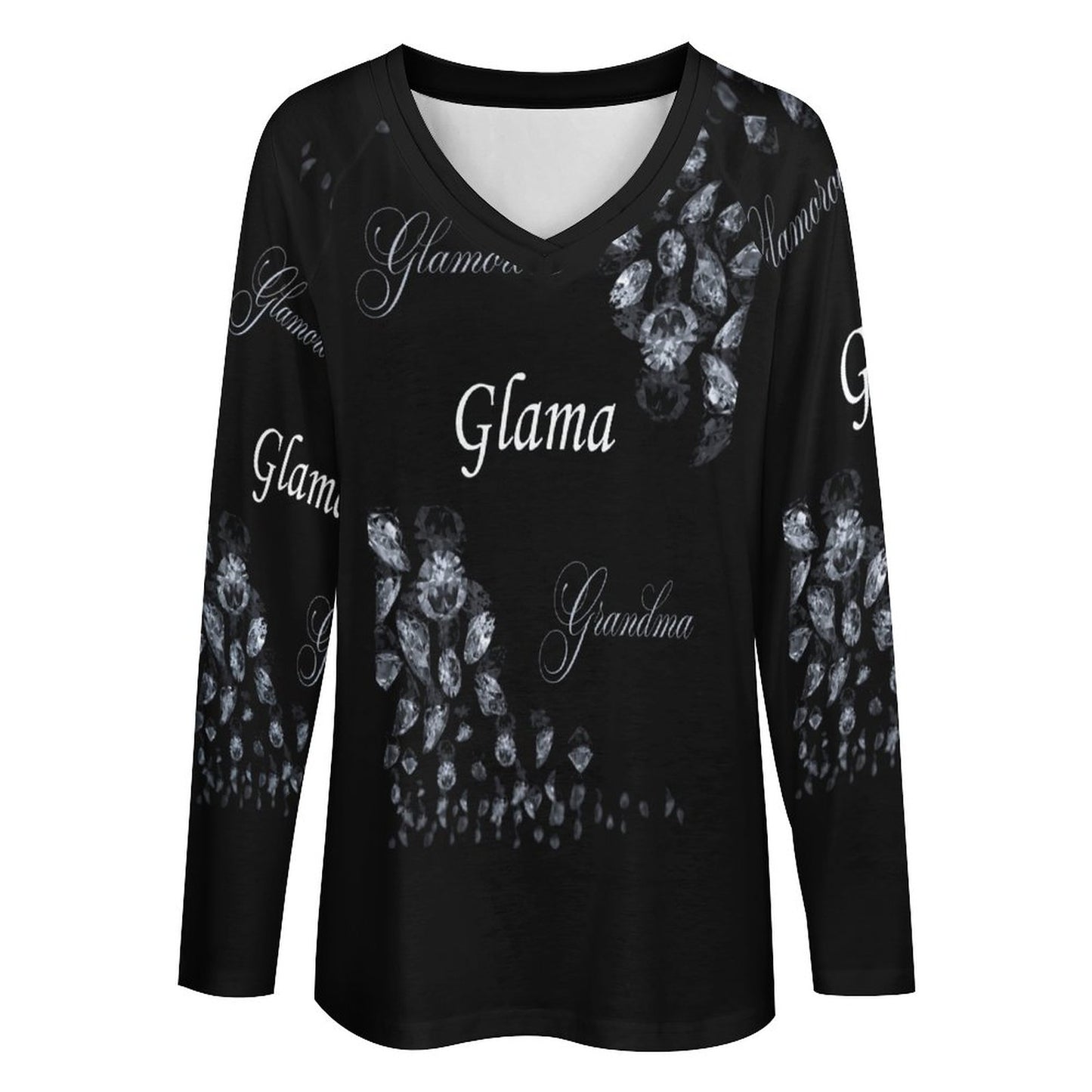 V-neck Loose Long Sleeve T-shirt TLREV2 (All-Over Printing)