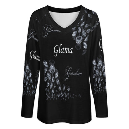 V-neck Loose Long Sleeve T-shirt TLREV2 (All-Over Printing)