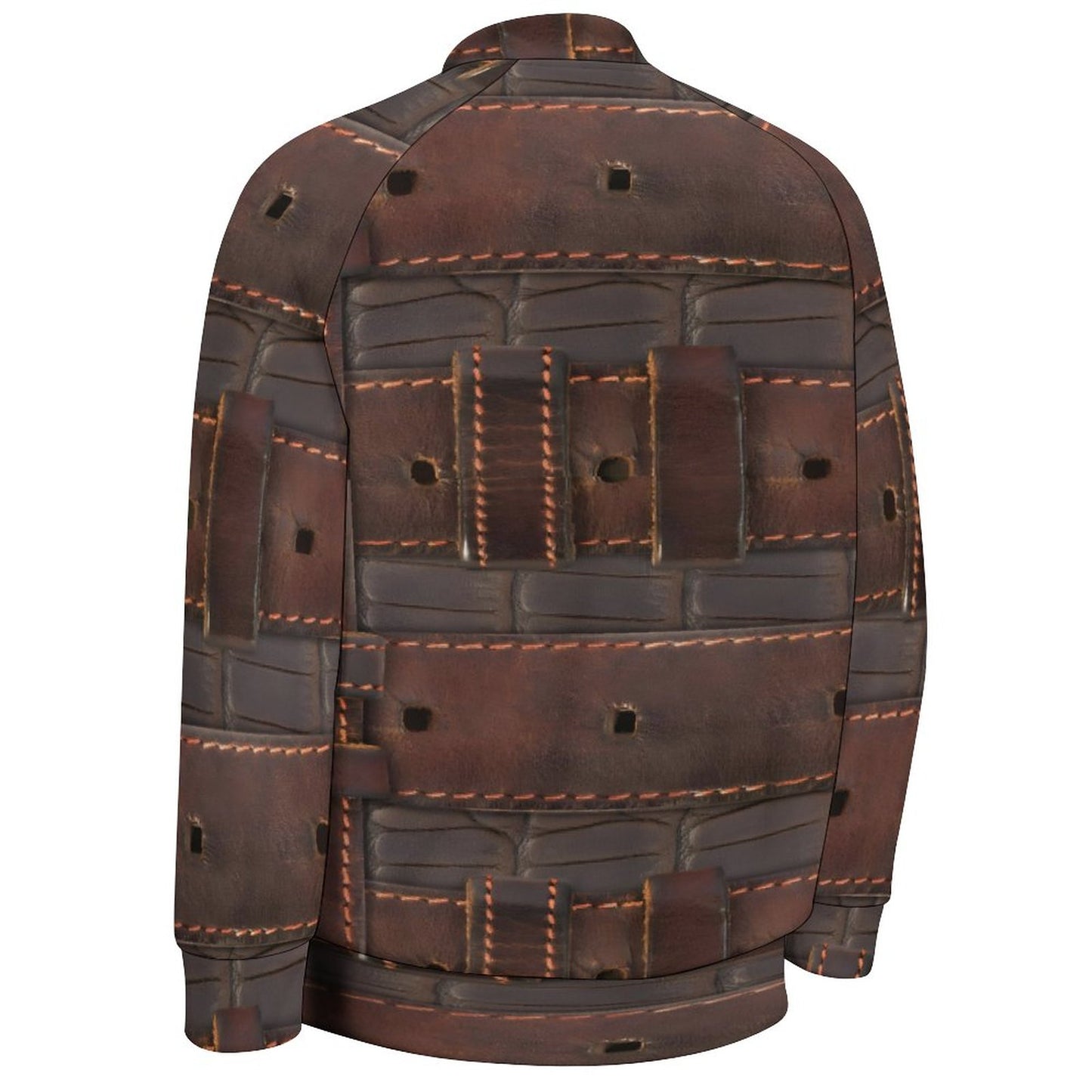 RUGGED LEATHER BUCKLE Print Men's Baseball Jacket-*2XS-6XL