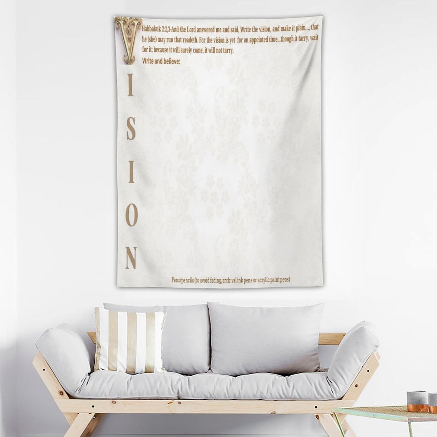 Wall Art with Vertical Tapestry