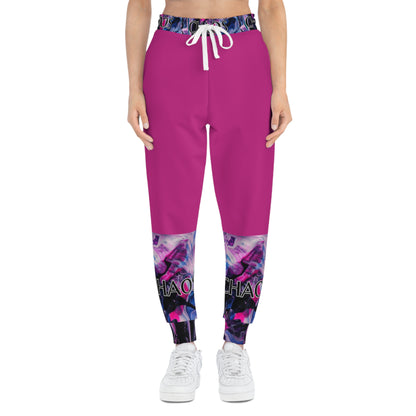 CHAOS on Pink Unisex Athletic Joggers-SMALL-3XL