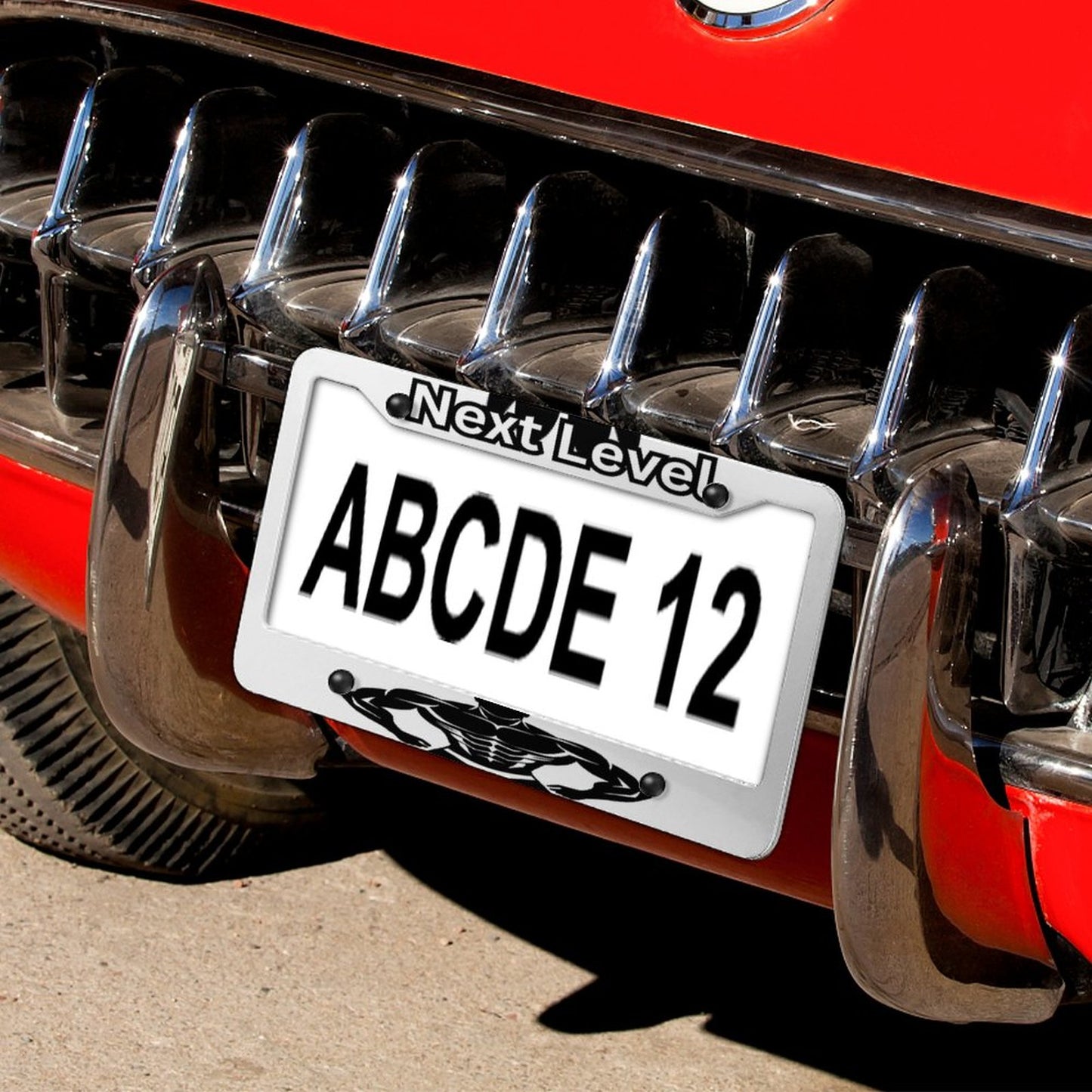 License Plate Frames with 4 Round Holes (1 Pair)
