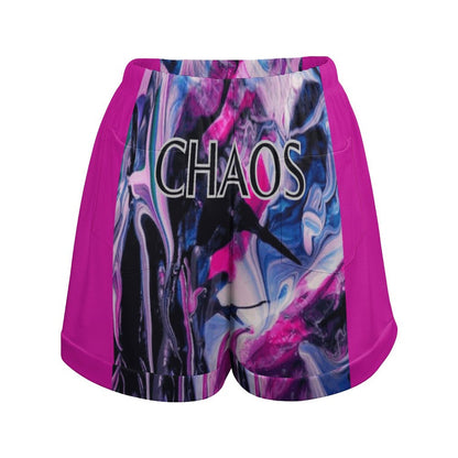 CHAOS Loose High Waisted Shorts (pink)-SMALL-3XL