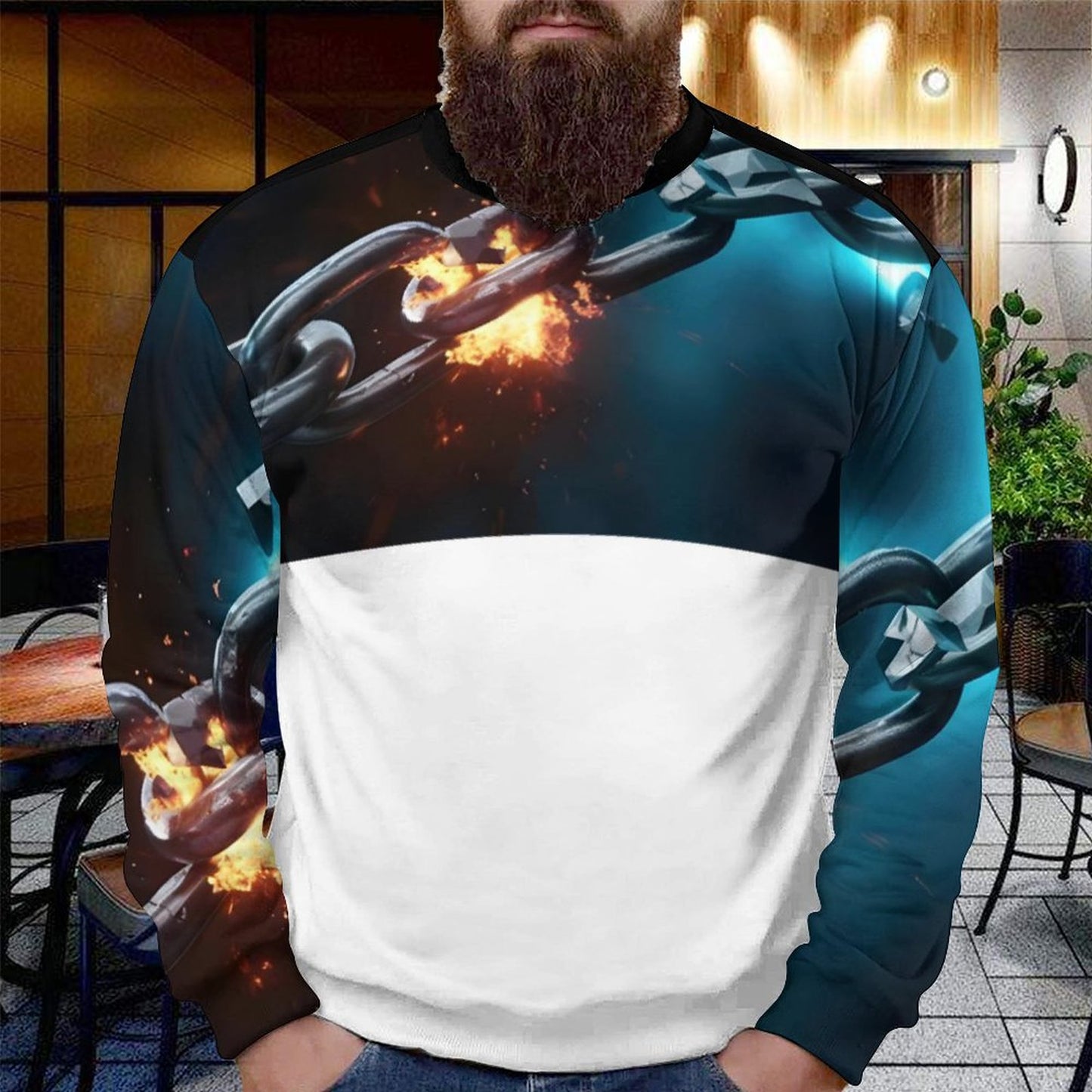 250gsm Round Neck Men's Sweatshirt 4T35 (All-Over Printing)