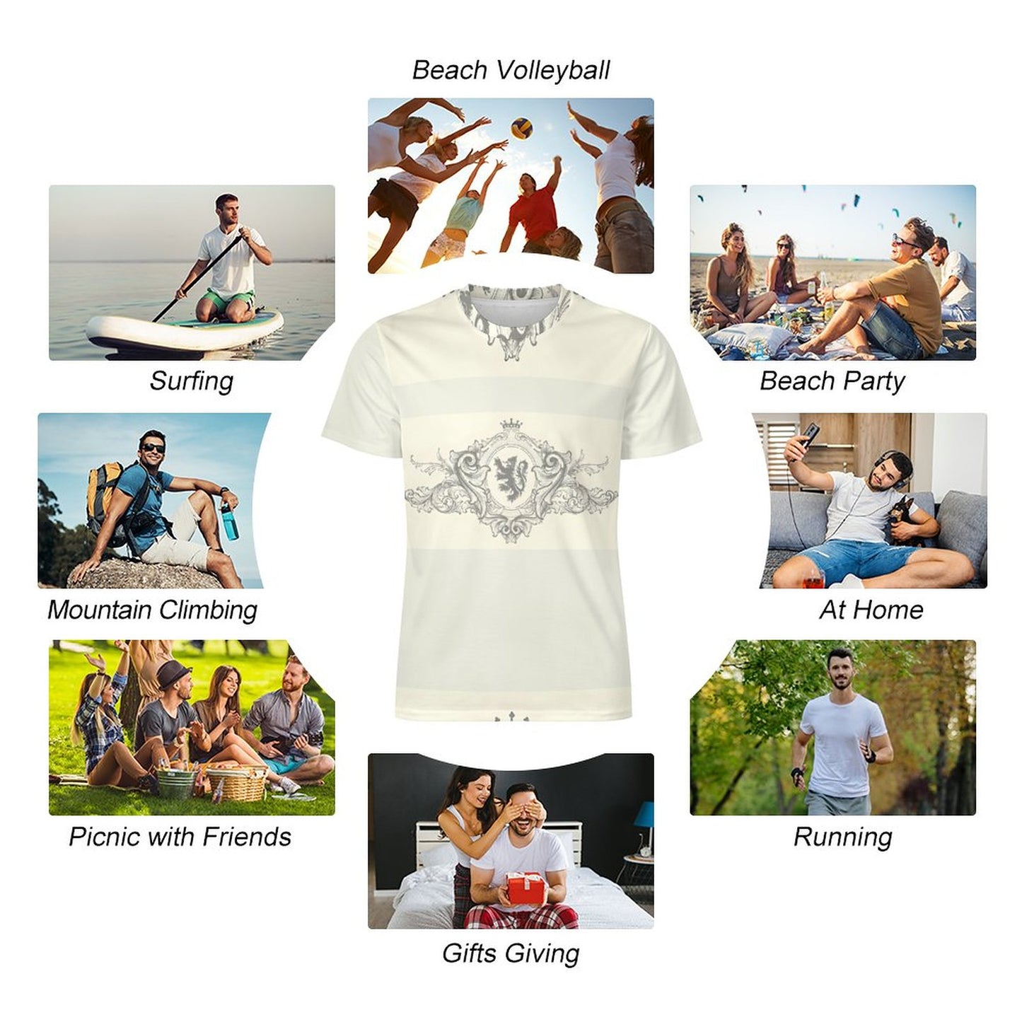120gsm Short Sleeve All Over Print T-Shirt OMDT01 (All-Over Printing)