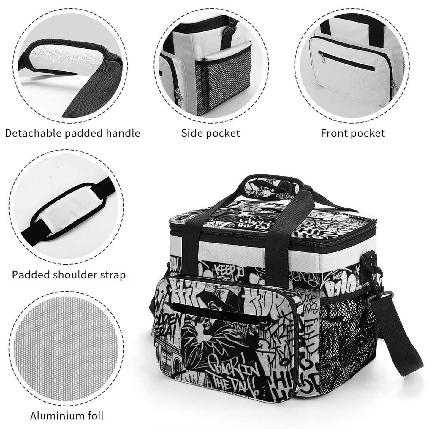 30 Can Collapsible Insulated Cooler Bag with Shoulder Strap(All-Over Printing)