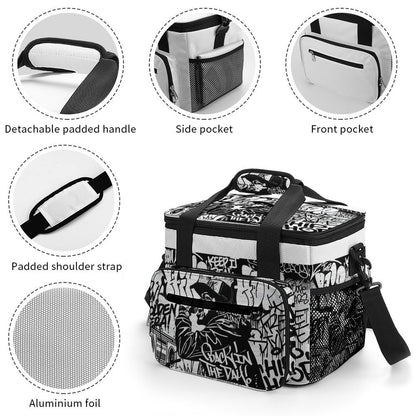30 Can Collapsible Insulated Cooler Bag with Shoulder Strap(All-Over Printing)