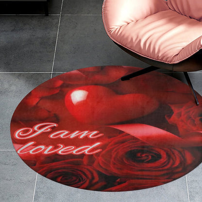 Round Coral Velvet Warm Floor Mat