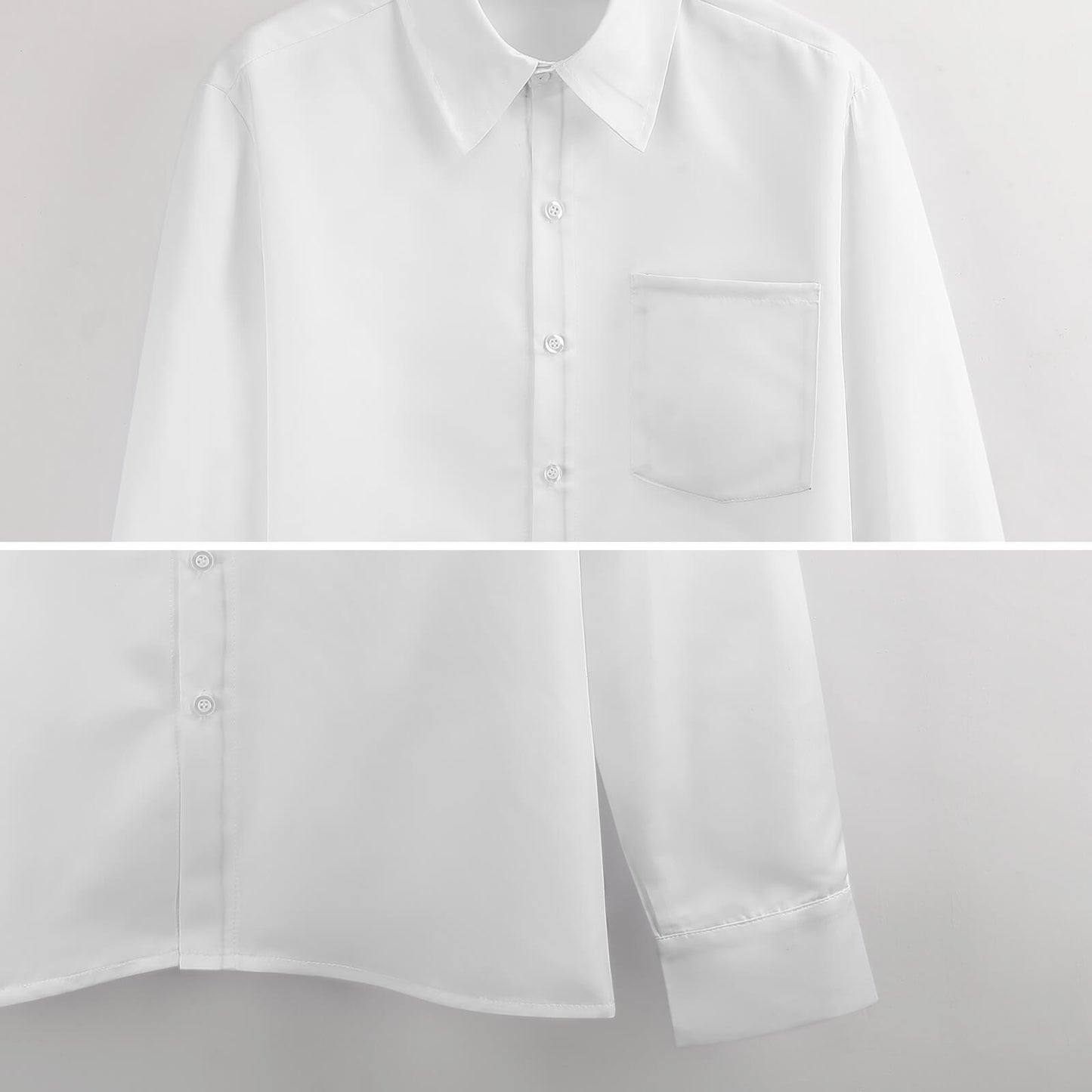 Faux Linen Men Long Sleeve Shirt with Pocket(All-Over Printing)