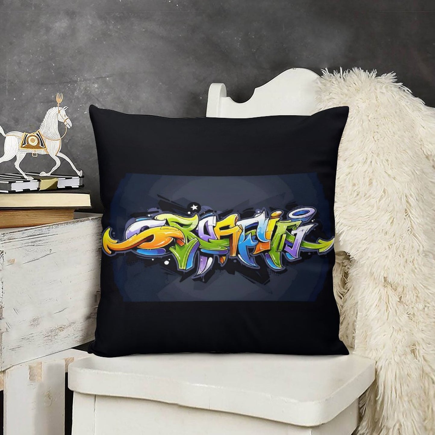 COLORFUL GRAFFITI Plush Pillowcase Set of 4