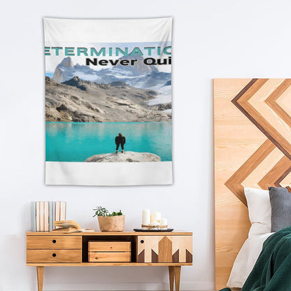 Wall Art with Vertical Tapestry
