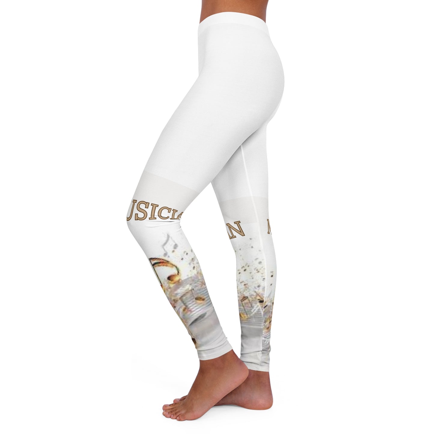 MUSICIAN In Gold Women's Casual SPANDEX Leggings-XS-2XL
