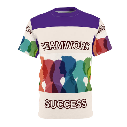 TEAMWORK SUCCESS Unisex Tee on purple (for groups or events)