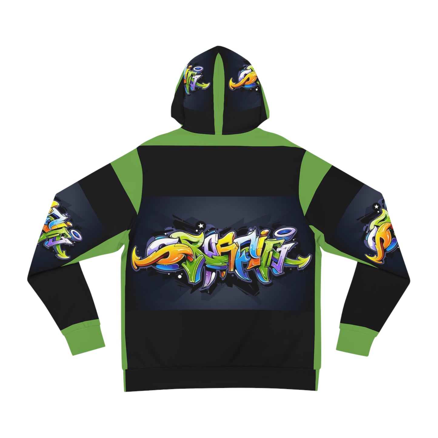 COLORFUL GRAFFITI UNISEX black/lime Fashion Hoodie