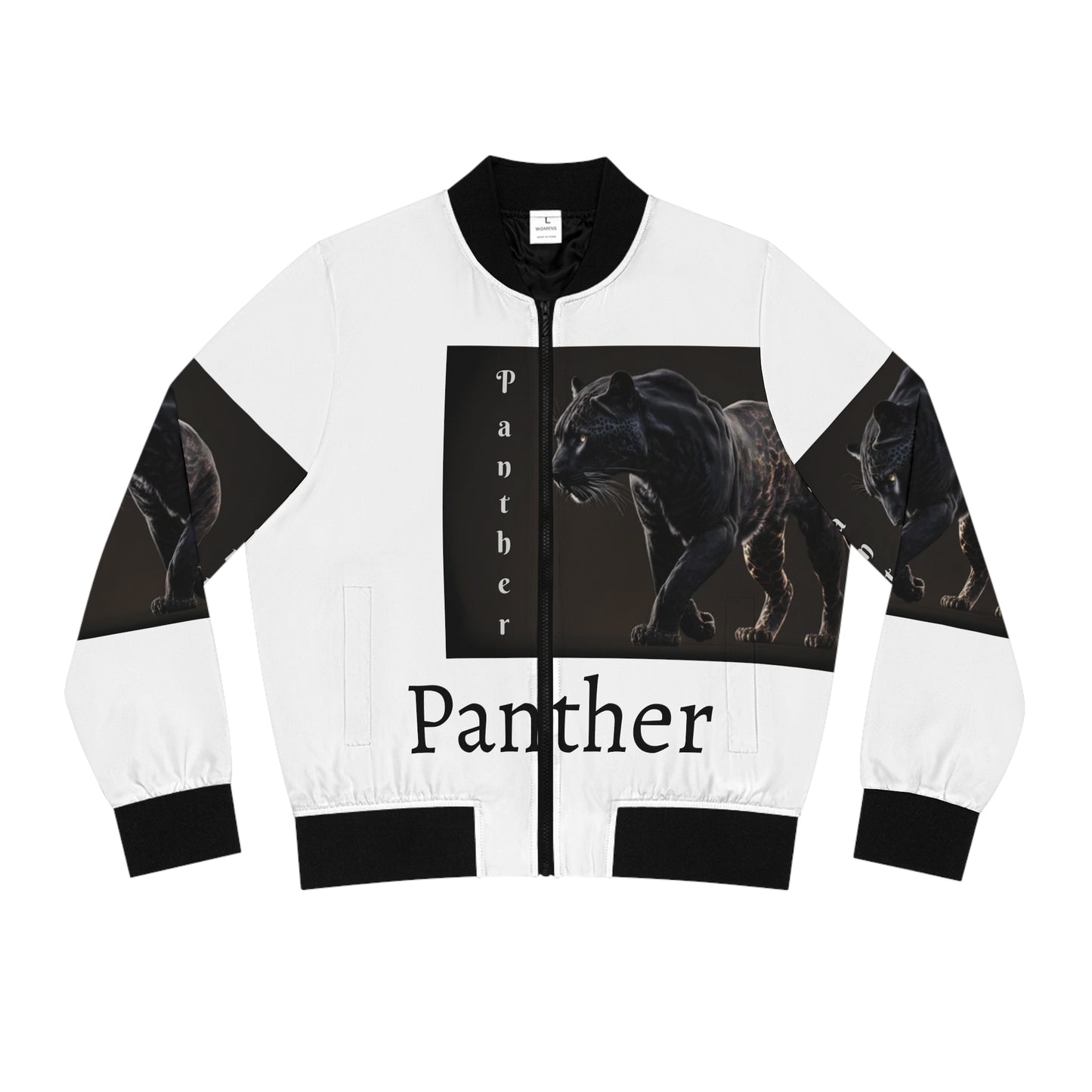PANTHER STYLE 2 Women's Bomber Jacket (white)-S-2XL