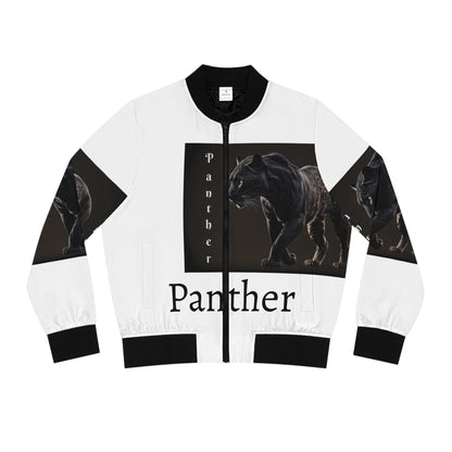 PANTHER STYLE 2 Women's Bomber Jacket (white)-S-2XL