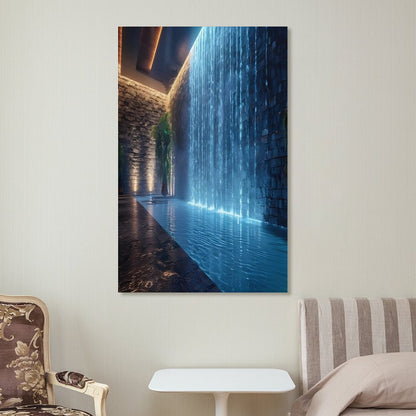 WALL WATERFALL Unframed Art Canvas (Vertical 2:3)-8x12 inch (smaller one)