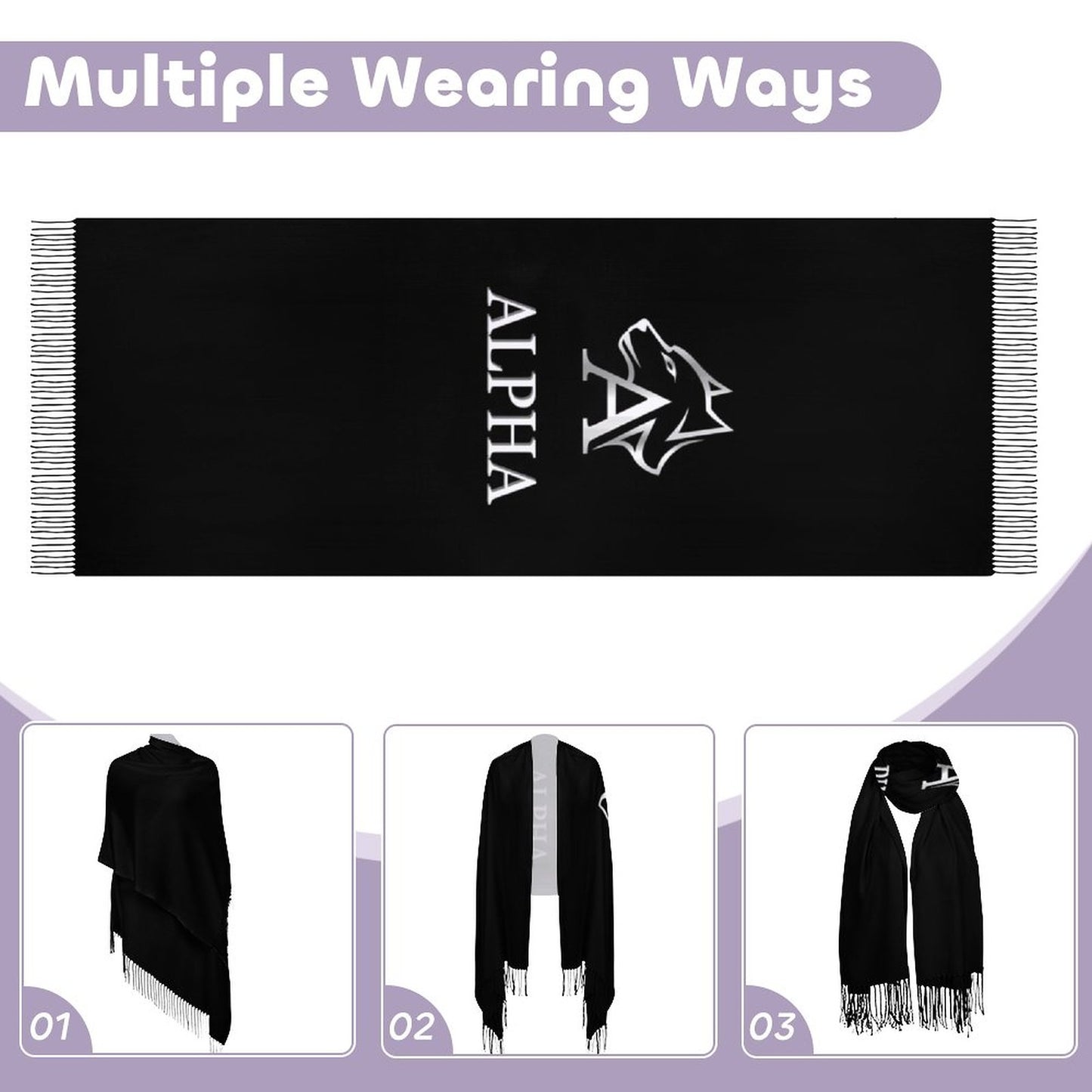 Cashmere-like Tassel Scarf (All-Over Printing)