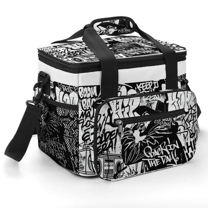 30 Can Collapsible Insulated Cooler Bag with Shoulder Strap(All-Over Printing)