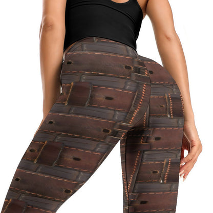 RUGGED LEATHER BUCKLE Print Yoga Pants for Women-SMALL-2XL