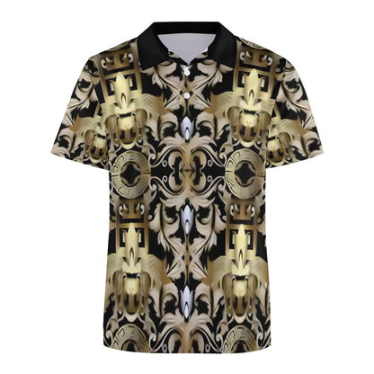 Custom Polo Shirts with All-Over printing Design Straight B612