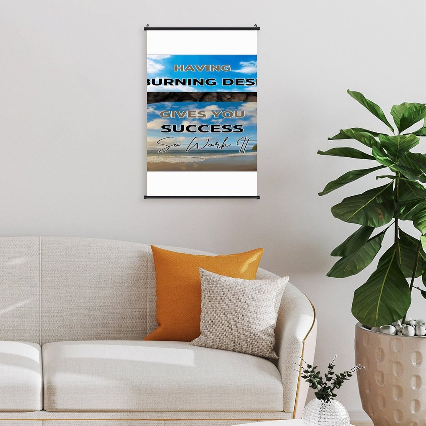 Canvas Hanging Poster with Scrolls-16"x24"/ 40x60cm