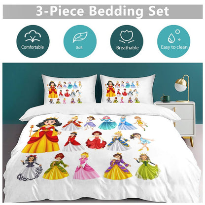 3-Piece Bedding Set-90"x90"/ 229x229cm (Dual-sided Printing)