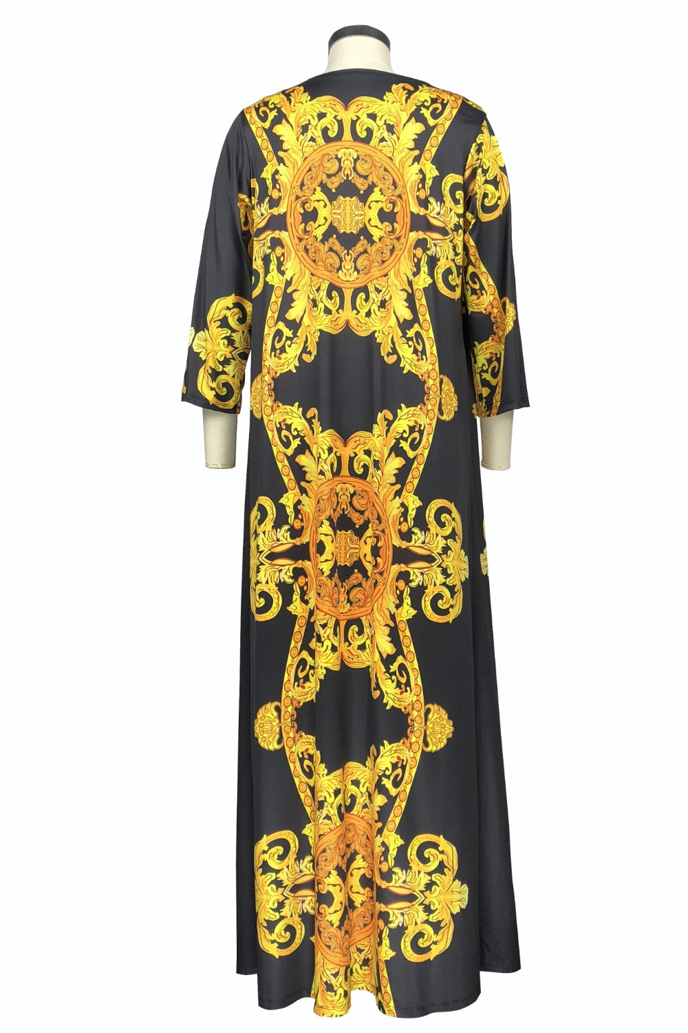 Printed Plunge One-Piece and Cover Up Swim Set-MEDIUM-2XL