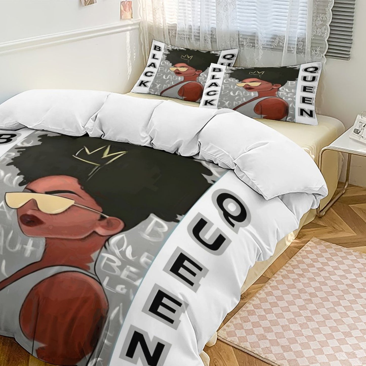 3-Piece Bedding Set-102"x90"/ 259x229cm (Dual-sided Printing)