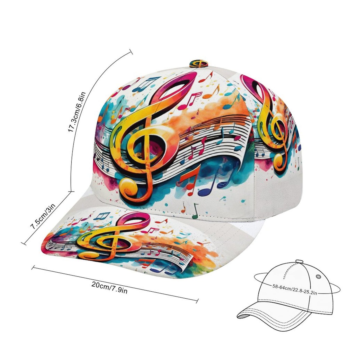 MUSIC GRAFFITI Bent Fitted Cap