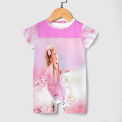 Short Sleeve Baby Bodysuit Romper PLR (All-Over Printing)