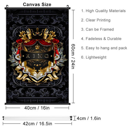 Canvas Hanging Poster with Scrolls-16"x24"/ 40x60cm