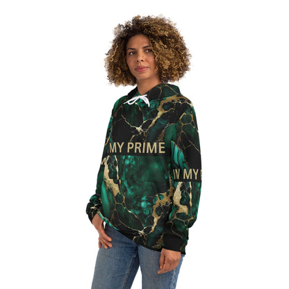 IN MY PRIME GREEN & GOLD MARBLE Unisex Fashion Hoodie
