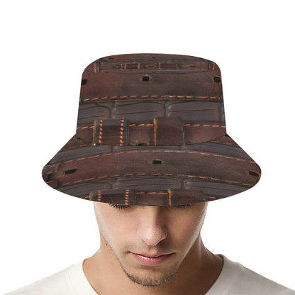 RUGGED LEATHER BUCKLE Print Unisex Bucket Hat