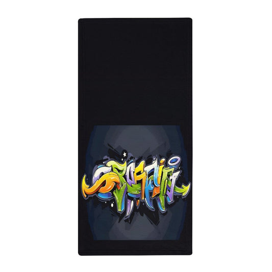 COLORFUL GRAFFITI Coral Velvet Towel