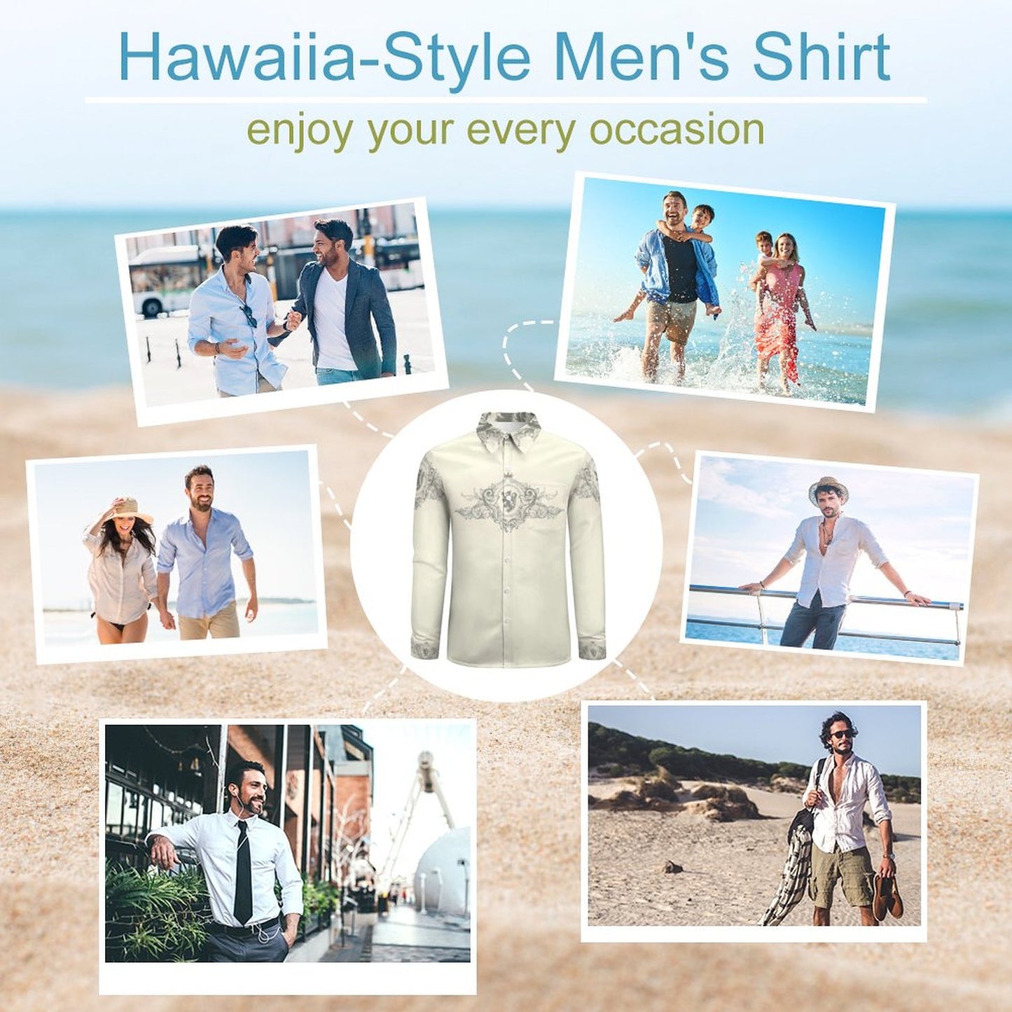 Men's Long Sleeve Shirt with Pocket LS (All-Over Printing)