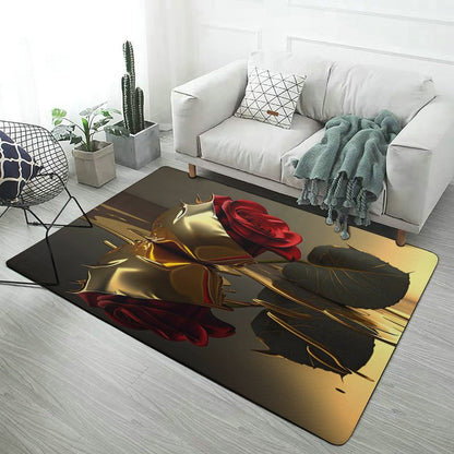 ROSE IN GOLD Coral Velvet LARGE Floor Mat for Home-60"x40"