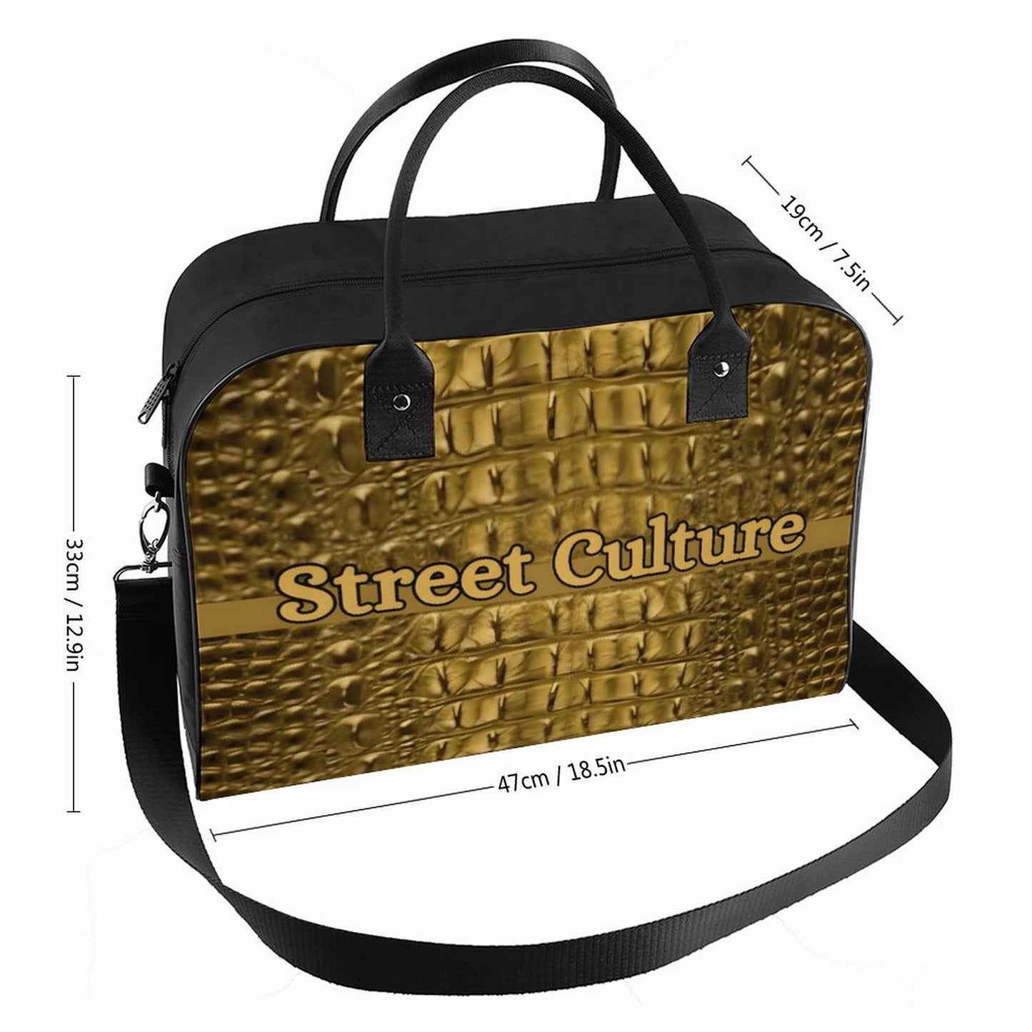 STREET CULTURE Alligator Travel Bag with double zippers (waterproof)