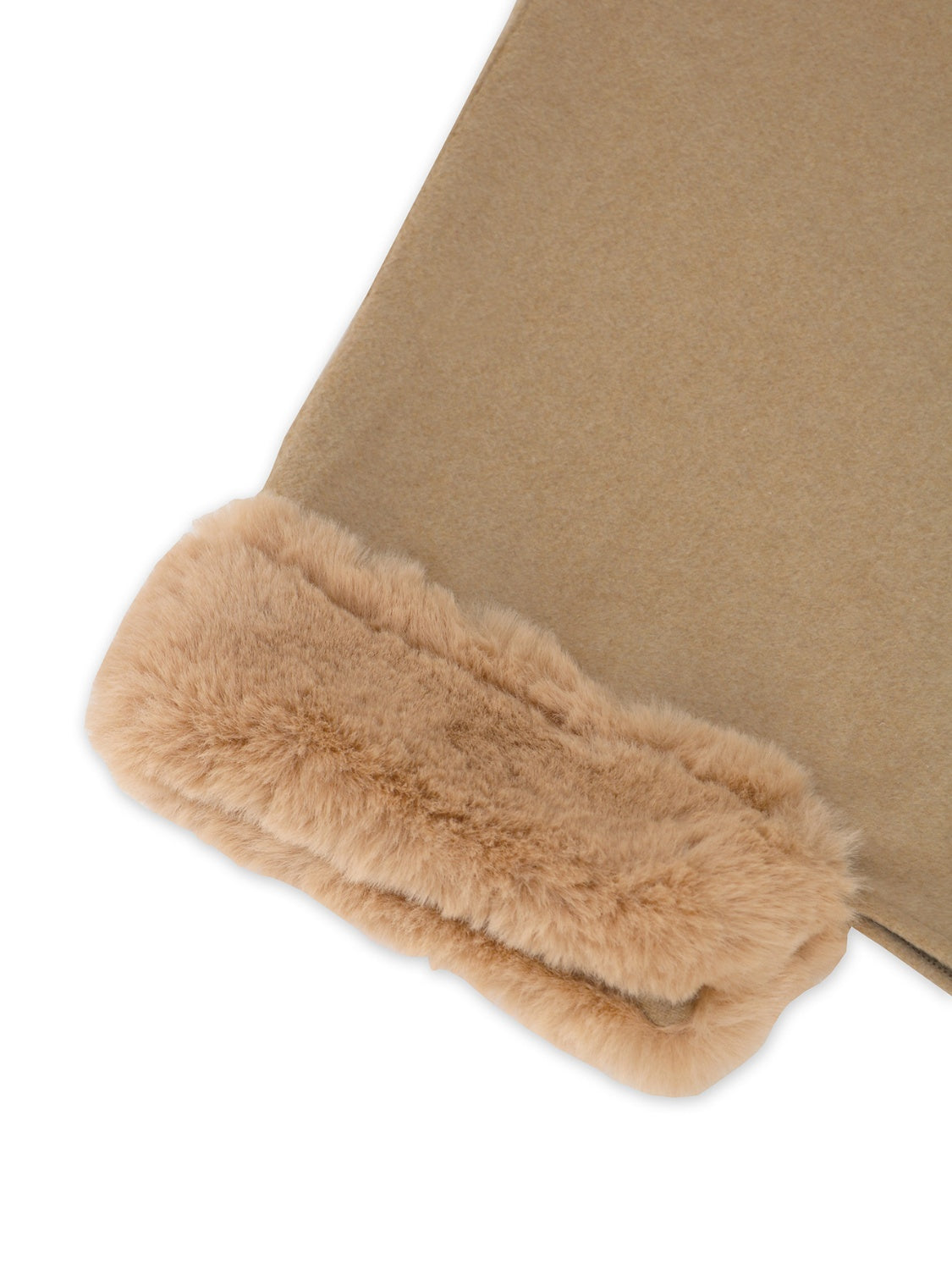 Fuzzy Trim Long Sleeve Poncho (tan/grey/black)