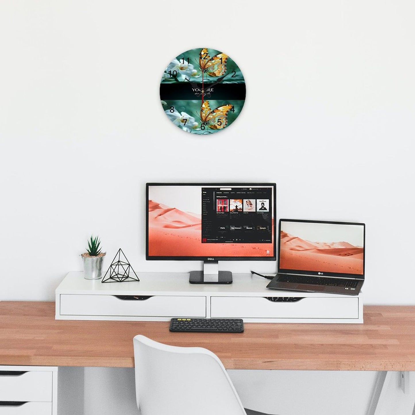 Concise Silent Wooden Wall Clock-9.84"x9.84"/ 25x25cm-YOU ARE ENOUGH