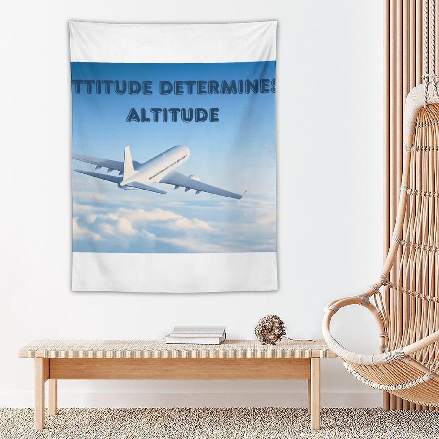 Wall Art with Vertical Tapestry