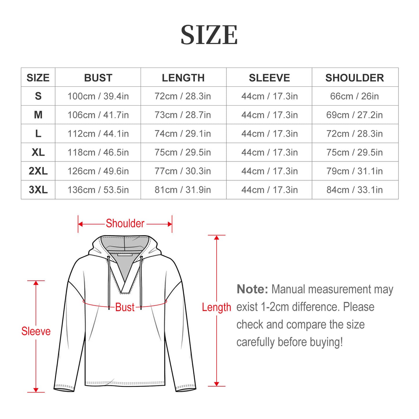 170gsm Women's V Neck Long Sleeve Hoodie(All-Over Printing)