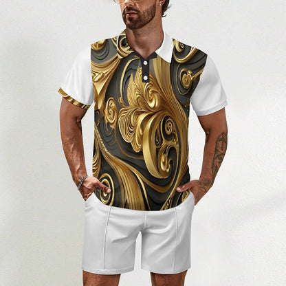 200gsm Short Sleeve Men's POLO Shirt Set A46TZ (All-Over Printing)