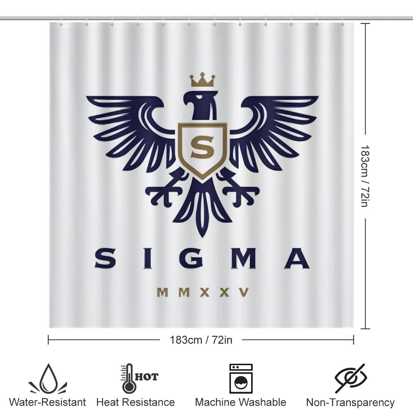 Shower Curtain Set with 3 Rugs