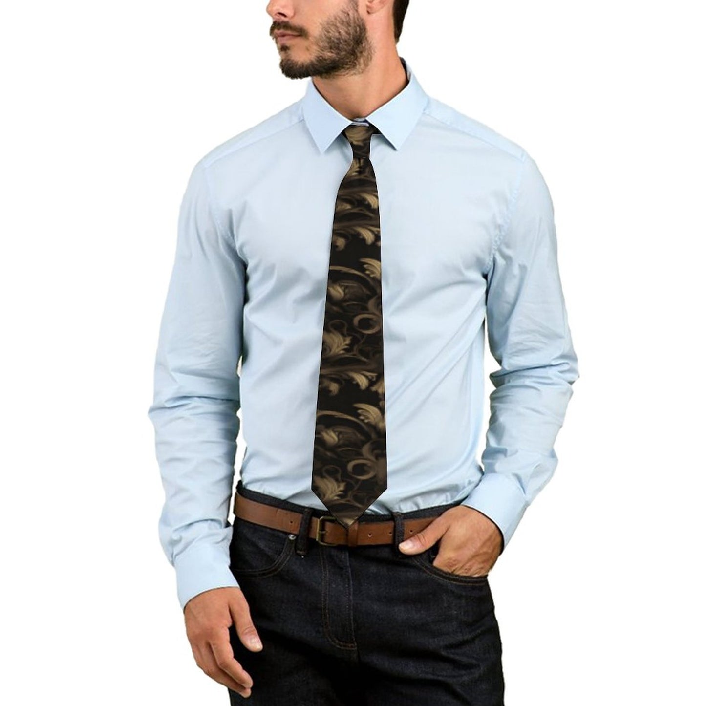 BLACK & GOLD ACCENT Men's Formal Tie