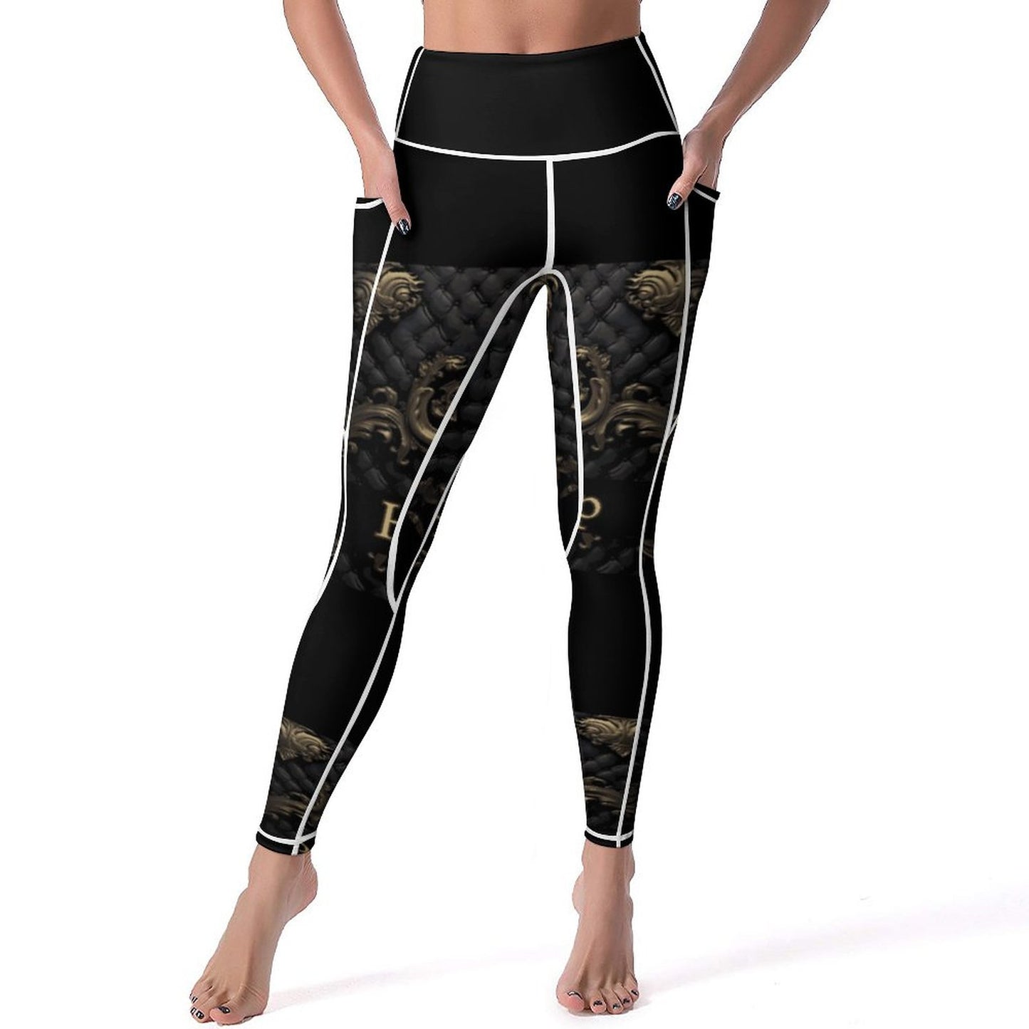 Custom Printed Yoga Pants with 2 Pockets CE003 (All-Over Printing)